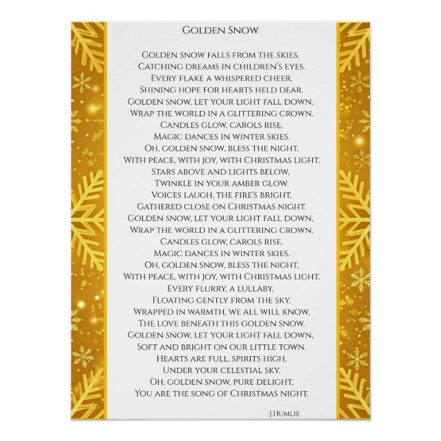 Goldener Schnee Poster (Vorderseite)