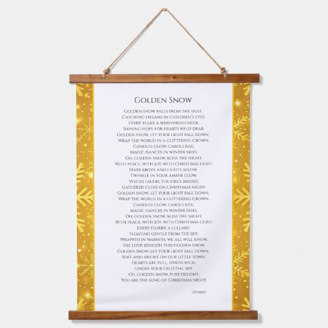 Goldener Schnee Wandteppich Mit Holzrahmen (Vorderseite)