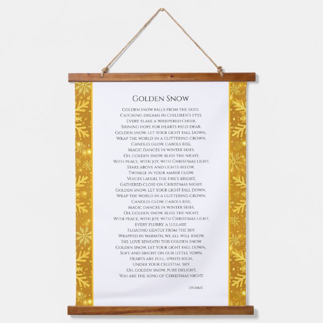 Goldener Schnee Wandteppich Mit Holzrahmen (Vorderseite)
