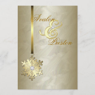 Goldener Schneeflocken Gold Foil Einladung