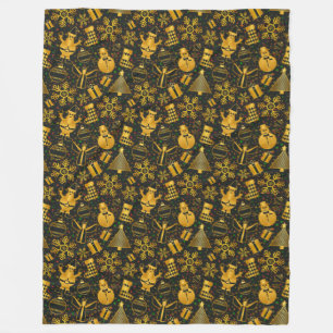 goldener Schneemann Pullover Fleecedecke