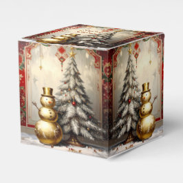 Goldener Schneemann Weihnachtsbaum Feiertags-Gesch Geschenkschachtel