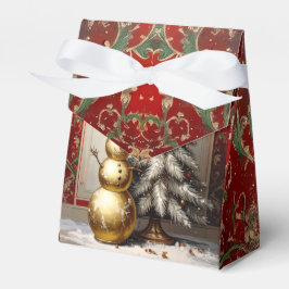 Goldener Schneemann Weihnachtsbaum Geschenkbox Geschenkschachtel