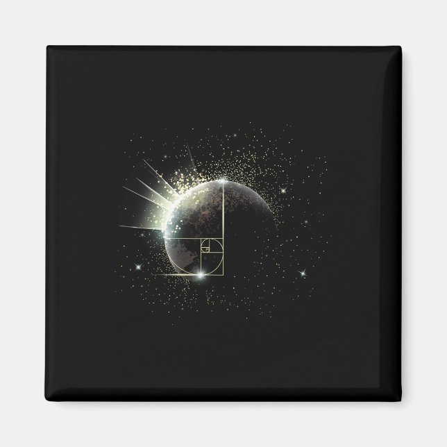 Goldener Schnitt Fibonacci Mathelehrer Spiralraum  Magnet (Vorne)