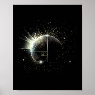 Goldener Schnitt Fibonacci Mathelehrer Spiralraum Poster