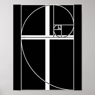 Goldener Schnitt Kreuz Christliche Fibonacci-Folge Poster