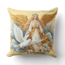 Goldener Schutzengel mit weißem Vogel