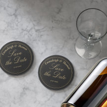 Goldener Schwarzer Glitzer Save the Date