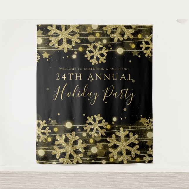 Goldener schwarzer Hintergrund Corporate Elegante  Wandteppich (Vorderseite)