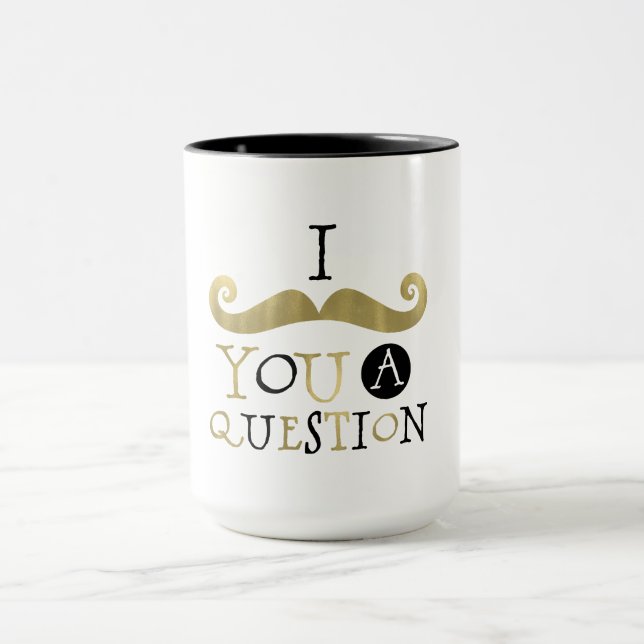 Goldener schwarzer Schnurrbart Tasse (Zentrum)