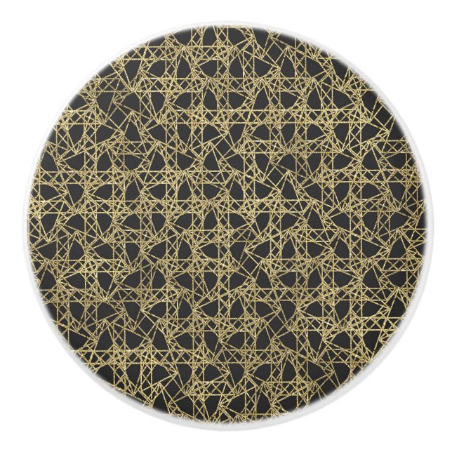 Goldener Scratch Golden Modern Glamour Einzigartig Keramikknauf (Vorderseite)