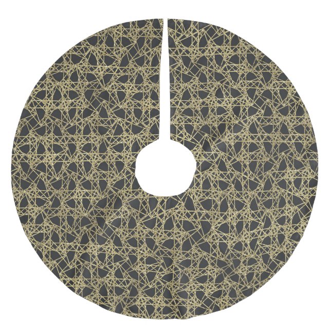 Goldener Scratch Golden Modern Glamour Einzigartig Polyester Weihnachtsbaumdecke (Vorderseite)