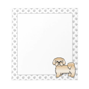Goldener Shih Tzu Süße Cartoon-Hund-Illustration Notizblock