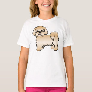 Goldener Shih Tzu Süße Cartoon-Hund-Illustration T-Shirt