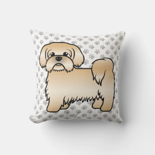 Goldener Shih Tzu Süßer Cartoon-Hund & Pfoten Kissen