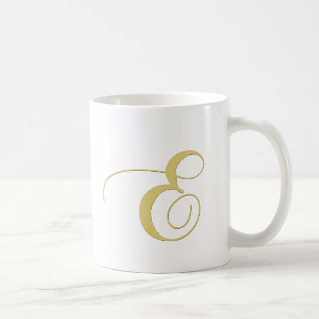 Goldener Single des Monogramm-Buchstabe-E Kaffeetasse (Rechts)
