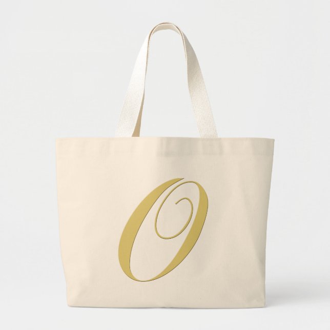 Goldener Single des Monogramm-Buchstabe-O Jumbo Stoffbeutel (Vorne)