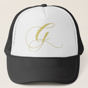 Goldener Single Monogramm-Buchstabeg Truckerkappe