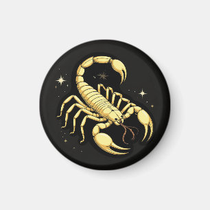 Goldener Skorpion-Zodiak-Design mit Ornamenten Magnet