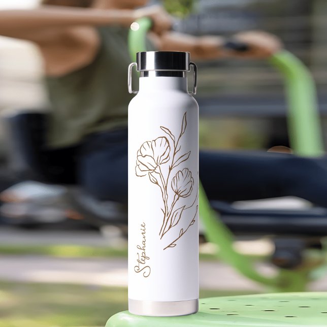 Goldener Skriptname Stilvoll Personalisiert Trinkflasche (Stay hydrated in style with our Gold Script Name Stylish Personalized Water Bottle.)
