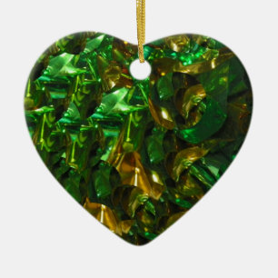 Goldener Smaragdherz-Anhänger Keramik Ornament