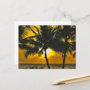 Goldener Sommer Sonnenaufgang Horizont Landschaft  Postkarte