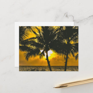 Goldener Sommer Sonnenaufgang Horizont Landschaft Postkarte