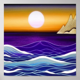 Goldener Sonnenaufgang auf Sea Poster