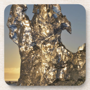 Goldener Sonnenaufgang durch Eisberge Untersetzer