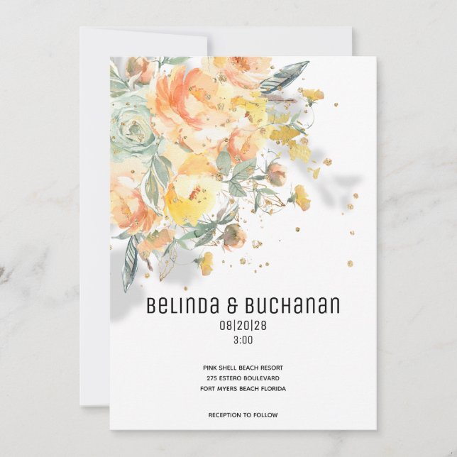 Goldener Sonnenaufgang Einladung (Vorderseite)