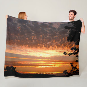 Goldener Sonnenaufgang Fleecedecke