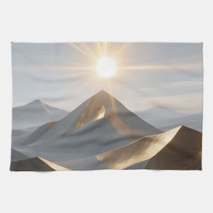 Goldener Sonnenaufgang Wüsten Gipfel Geschirrtuch