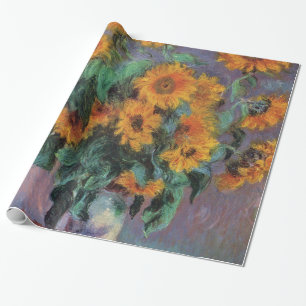 Goldener Sonnenblume-Impressionismus Geschenkpapier