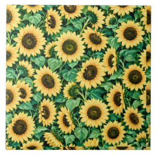 Goldener Sonnenblumengarten Fliese