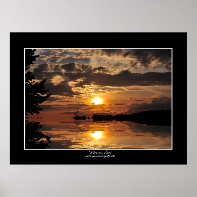Goldener Sonnenuntergang am Foto der Natur Poster (Vorne)