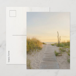 Goldener Sonnenuntergang Blick auf die Ostsee in L Postkarte