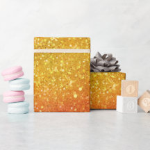 Goldener Sonnenuntergang Gemustert Orange Glitter 