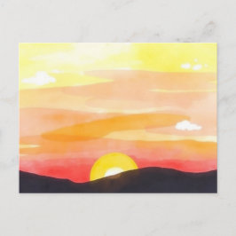 Goldener Sonnenuntergang Horizont Landschaftspostk Postkarte