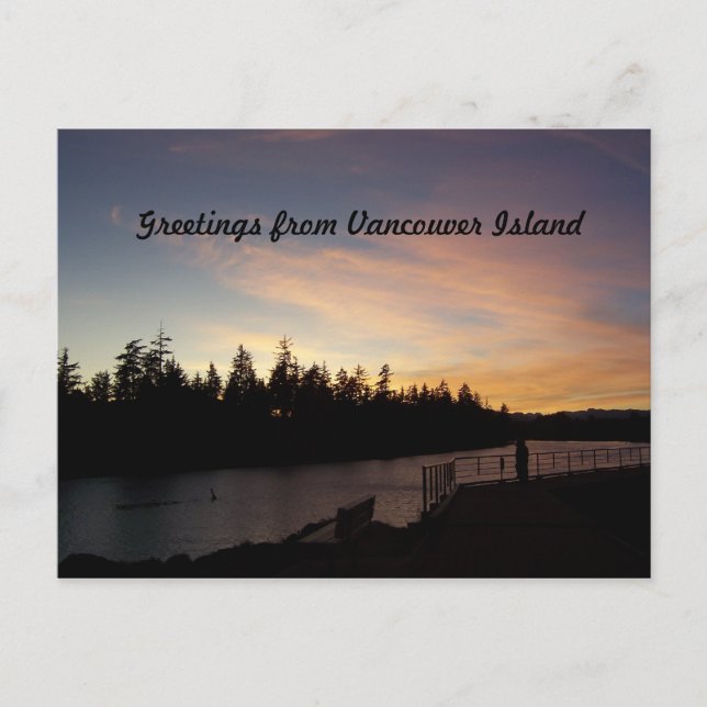 Goldener Sonnenuntergang Postkarte (Vorderseite)