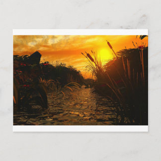 Goldener Sonnenuntergang Postkarte