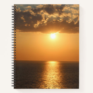 Goldener Sonnenuntergang über dem Meer - Fotografi Notizbuch