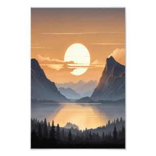 Goldener Sonnenuntergang über der majestätischen B Fotodruck