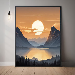 Goldener Sonnenuntergang über der majestätischen B Poster