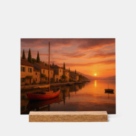 Goldener Sonnenuntergang über Küstendorf Acrylschild