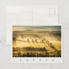Goldener Sonnenuntergang über Vidzeme, Lettland Postkarte