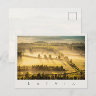 Goldener Sonnenuntergang über Vidzeme, Lettland Postkarte