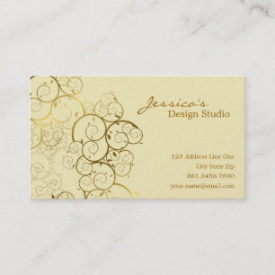 Goldener Spirale-Blätter-dekorativer DekoVintager Visitenkarte