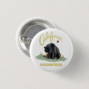 Goldener Staats-Bär Kaliforniens Button