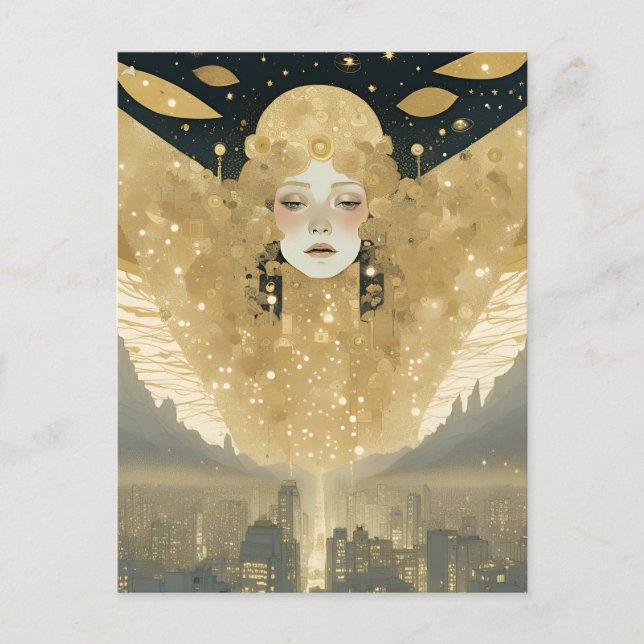 Goldener Stadtgel Postkarte (Vorderseite)