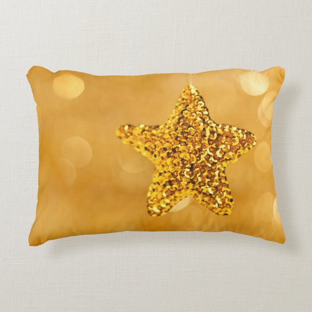 Goldener Star Dekokissen (Vorderseite)